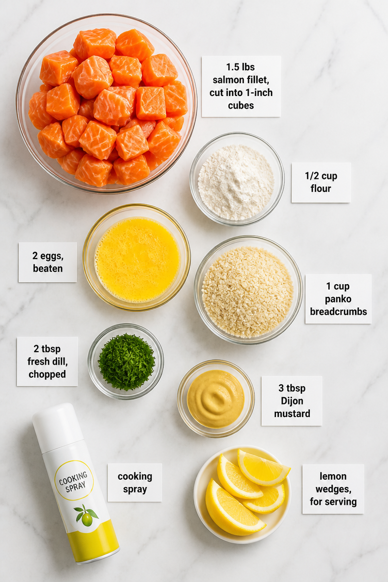 Crispy Baked Salmon Nugget Dijon Herb