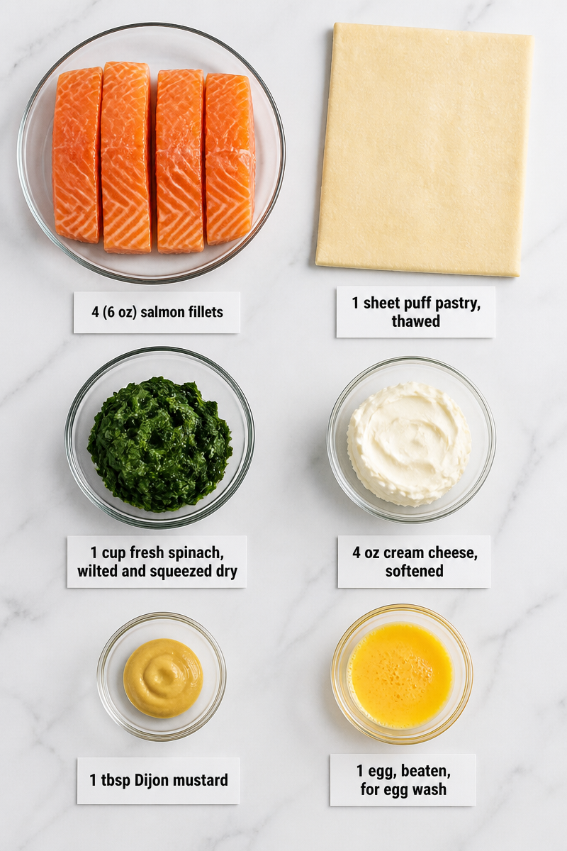 Crispy Baked Salmon Wellington Puff Pastry