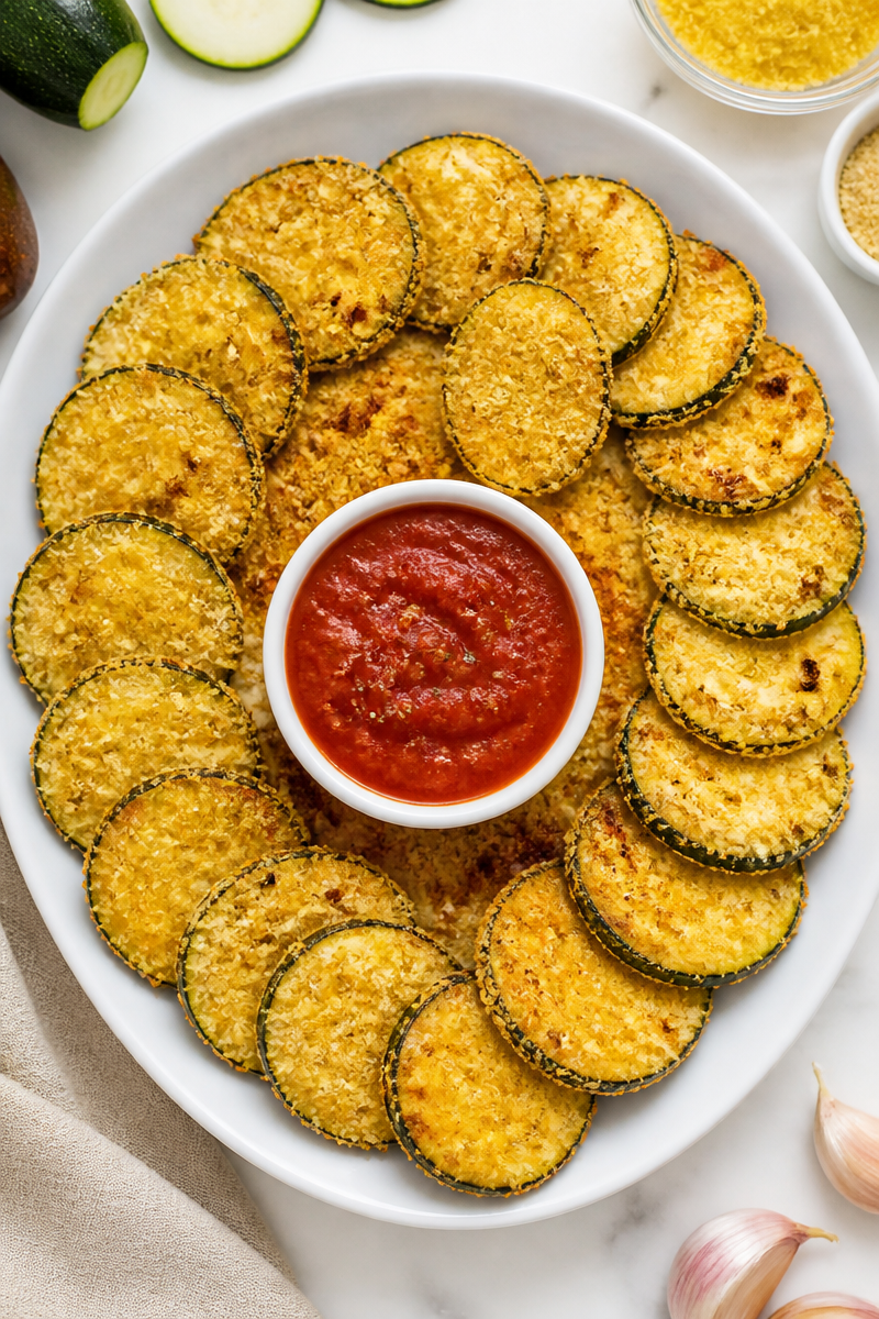 Crispy Baked Zucchini Chip Nutritional Yeast