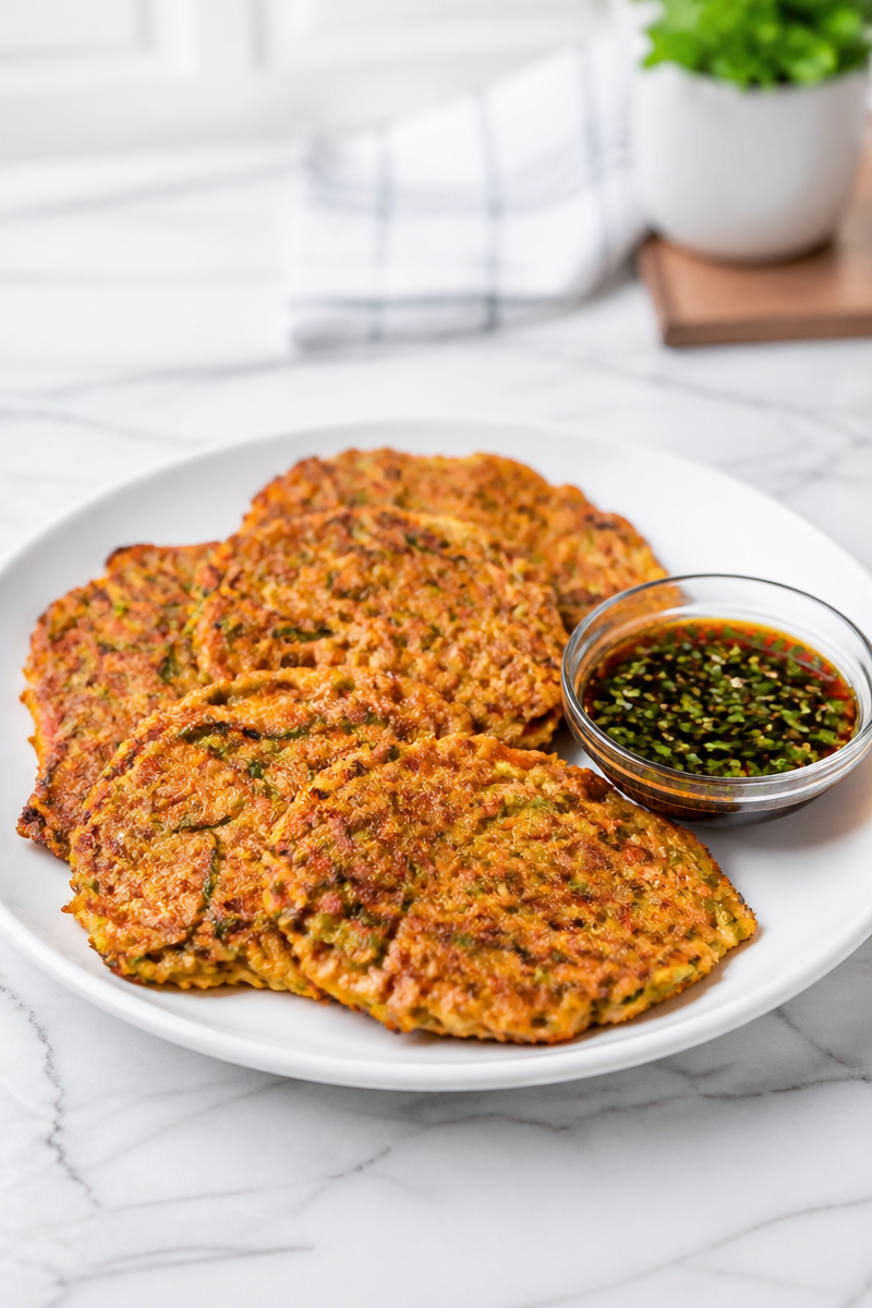 Crispy Baked Zucchini Kimchi Pancake Crispy Baked Zucchini Kimchi Pancake