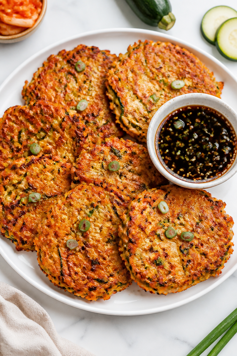 Crispy Baked Zucchini Kimchi Pancake Crispy Baked Zucchini Kimchi Pancake