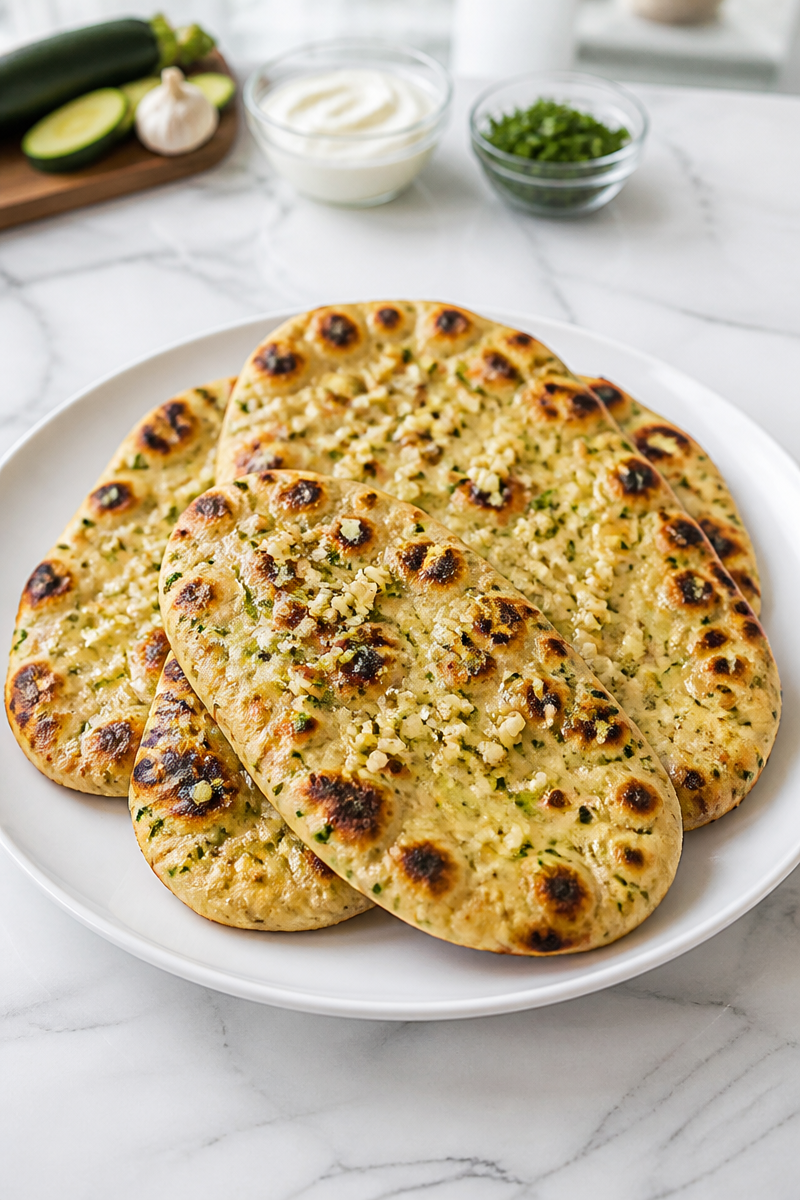 Crispy Baked Zucchini Naan Bread