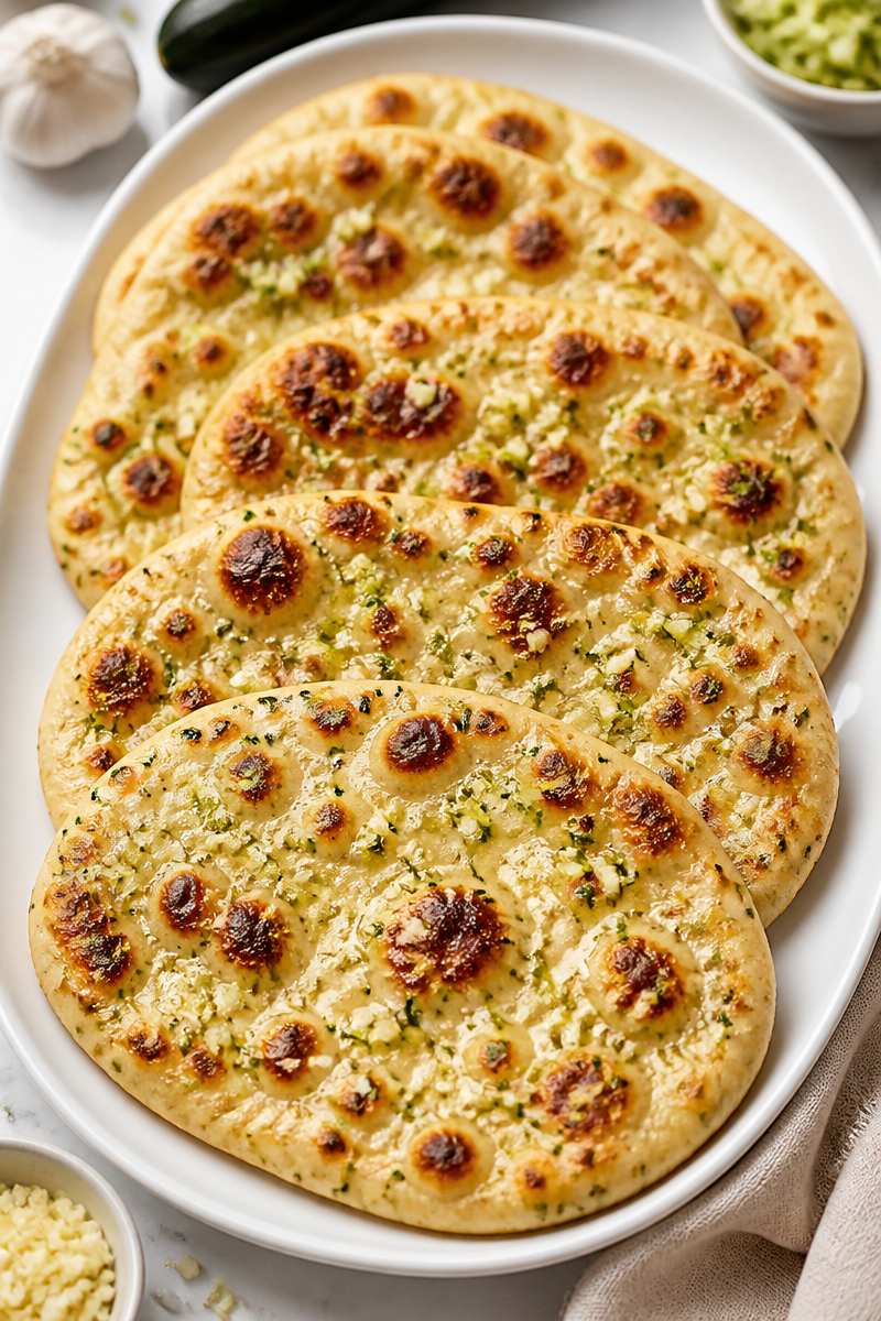 Crispy Baked Zucchini Naan Bread