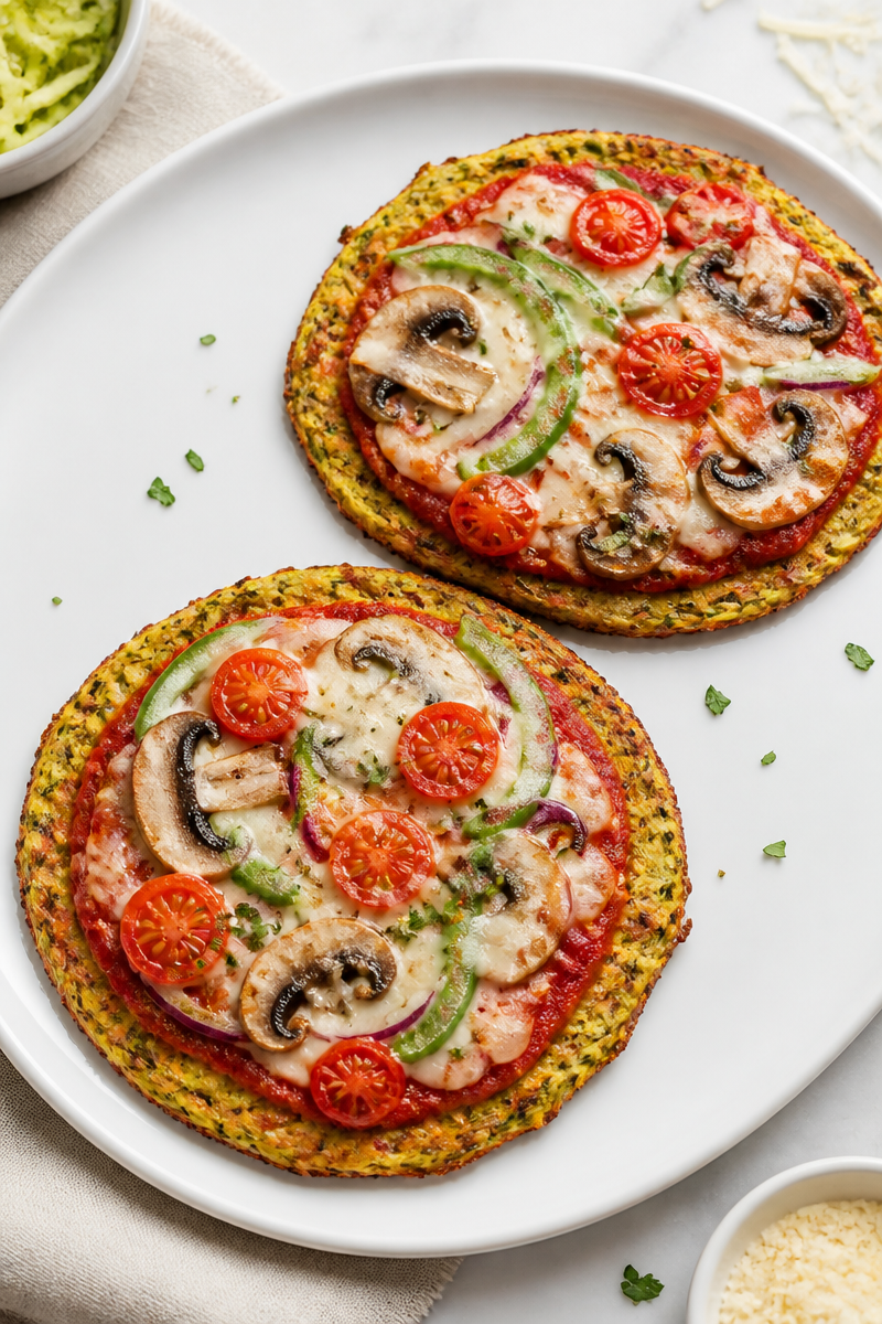 Crispy Baked Zucchini Pizza Crust Personal