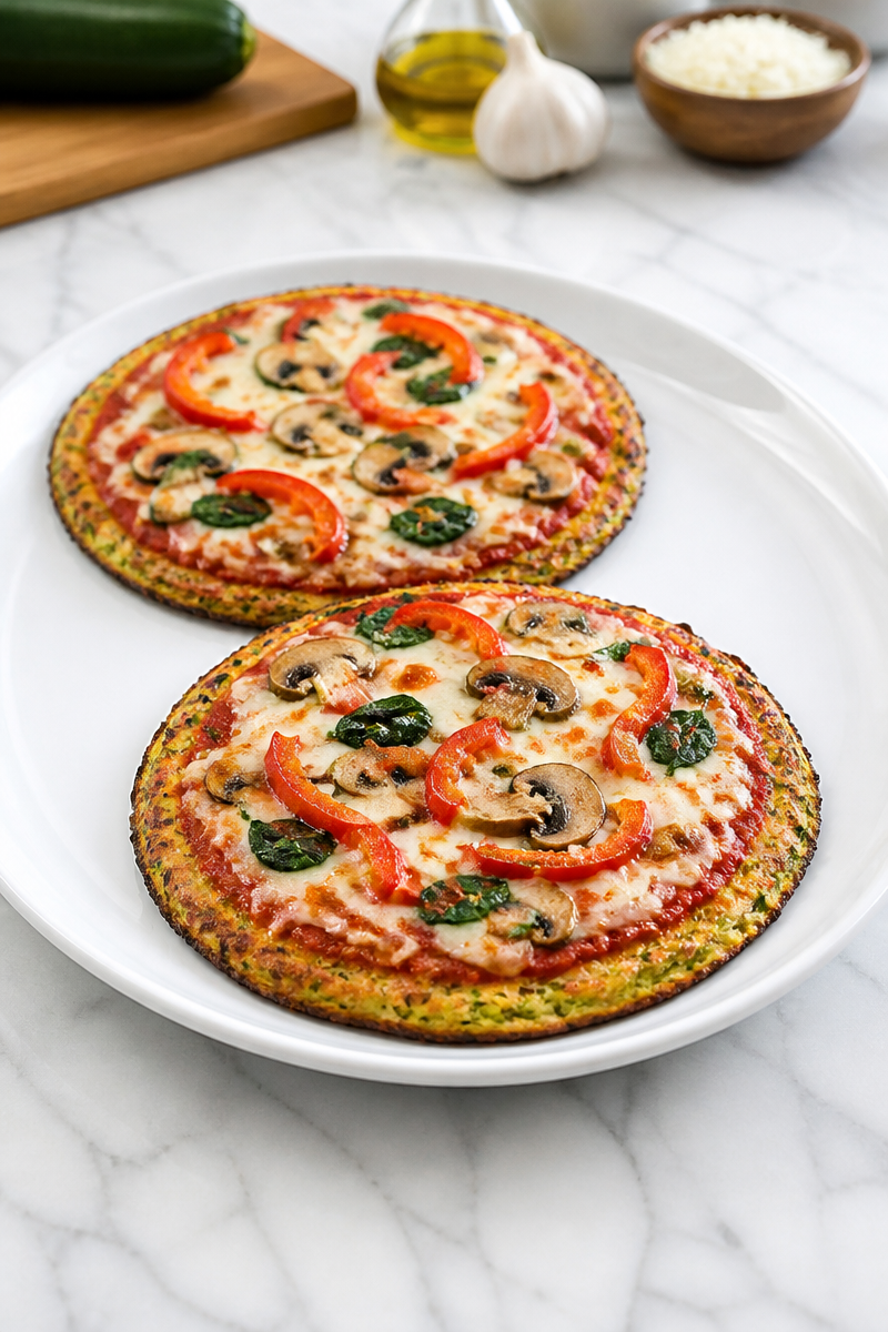 Crispy Baked Zucchini Pizza Crust Personal