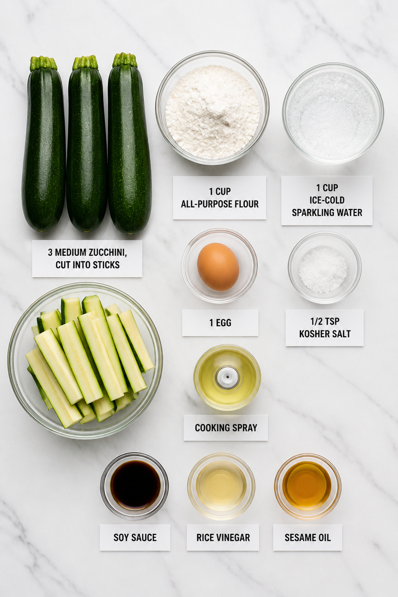Crispy Baked Zucchini Tempura Style