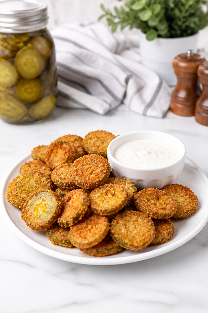 Crispy Fried Pickle Chips With Dip Crispy Fried Pickle Chips With Dip