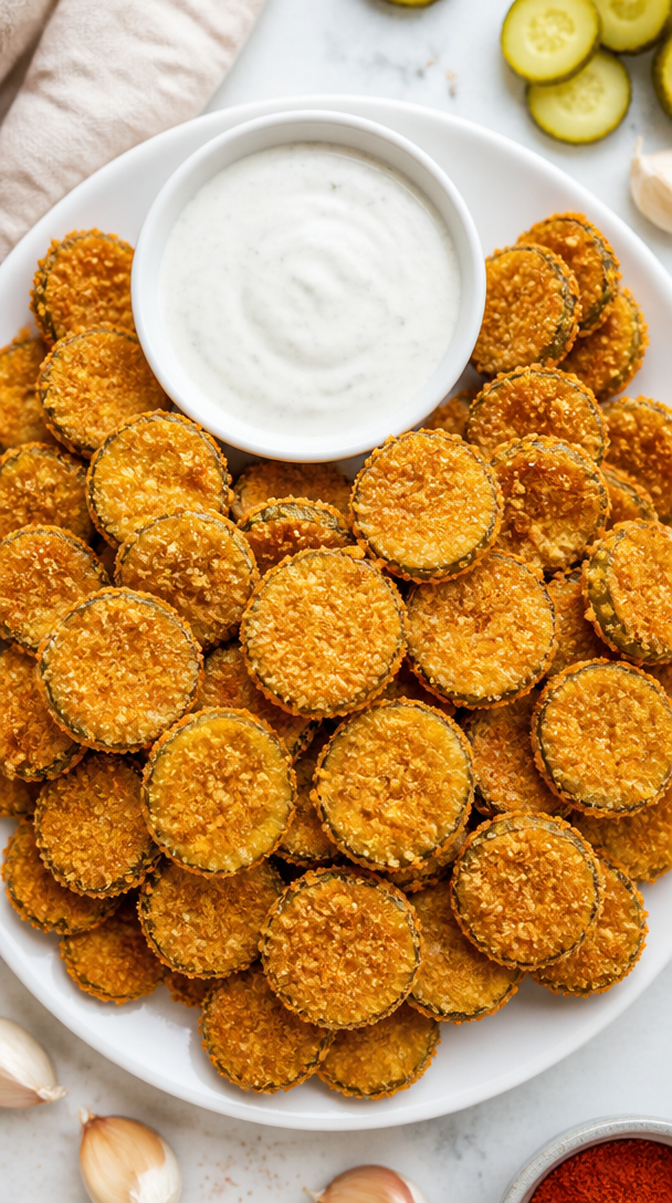 Crispy Fried Pickle Chips With Dip Crispy Fried Pickle Chips With Dip