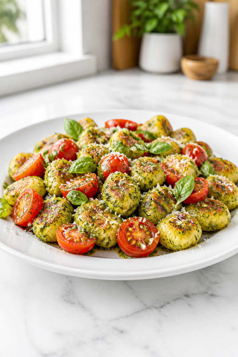 Crispy Pan Fried Gnocchi Pesto Crispy Pan Fried Gnocchi Pesto