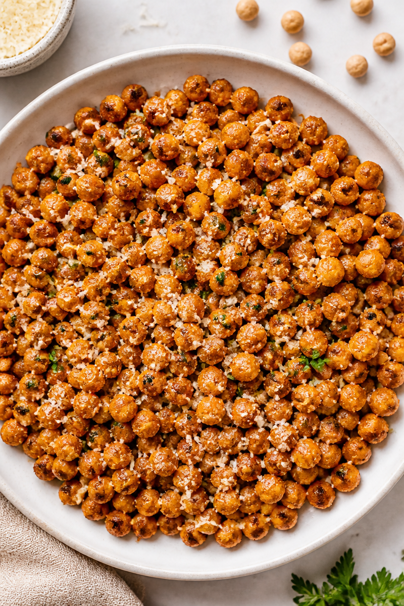 Crispy Parmesan Garlic Roasted Chickpeas Crispy Parmesan Garlic Roasted Chickpeas