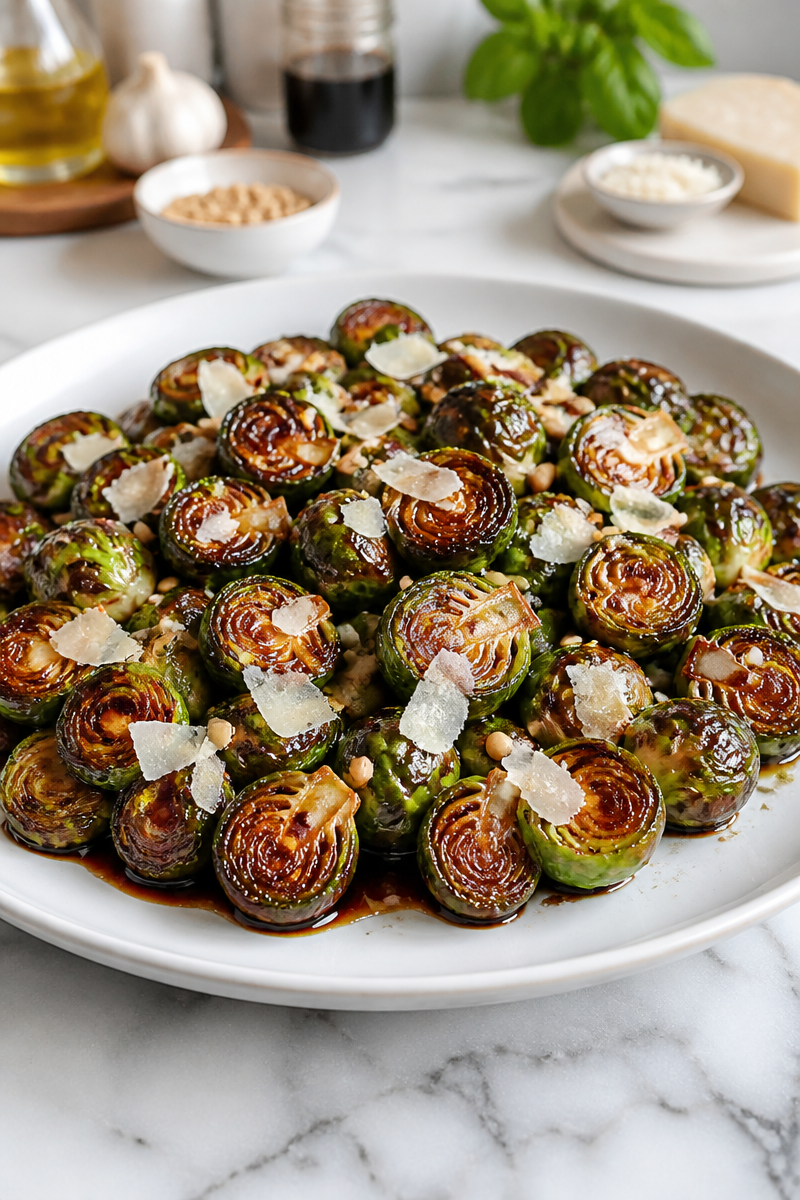 Crispy Roasted Balsamic Brussels Sprouts