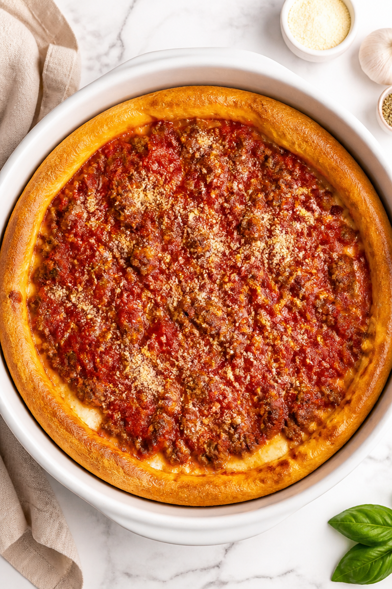 Deep Dish Chicago Style Pizza Deep Dish Chicago Style Pizza