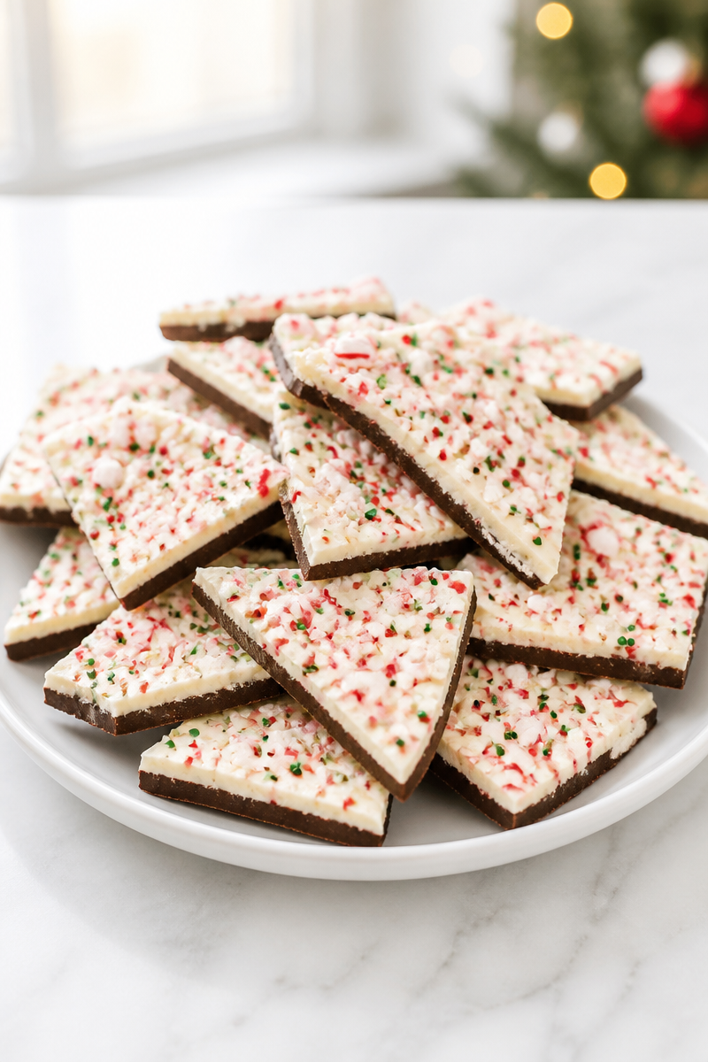 Easy No-Bake Peppermint Christmas Bark Easy No-Bake Peppermint Christmas Bark
