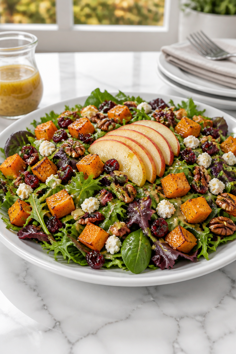Fall Harvest Salad With Apple Vinaigrette Fall Harvest Salad With Apple Vinaigrette