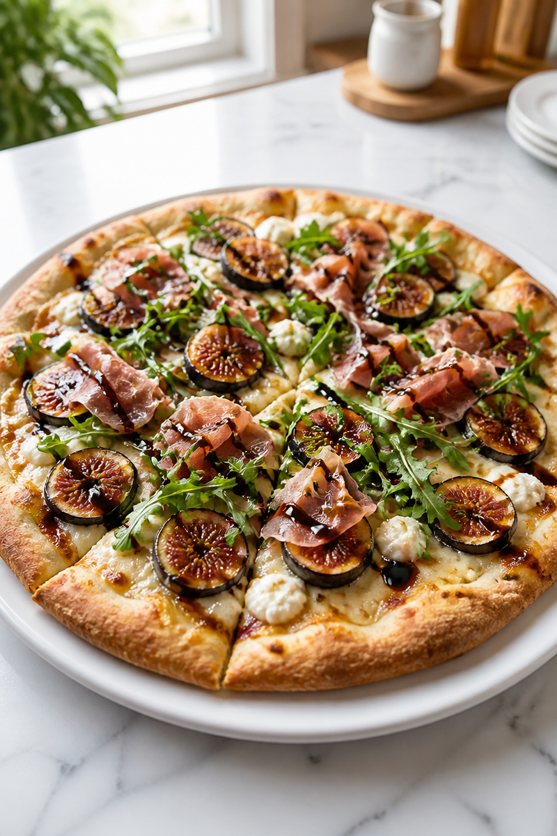 Fig Prosciutto Arugula White Pizza