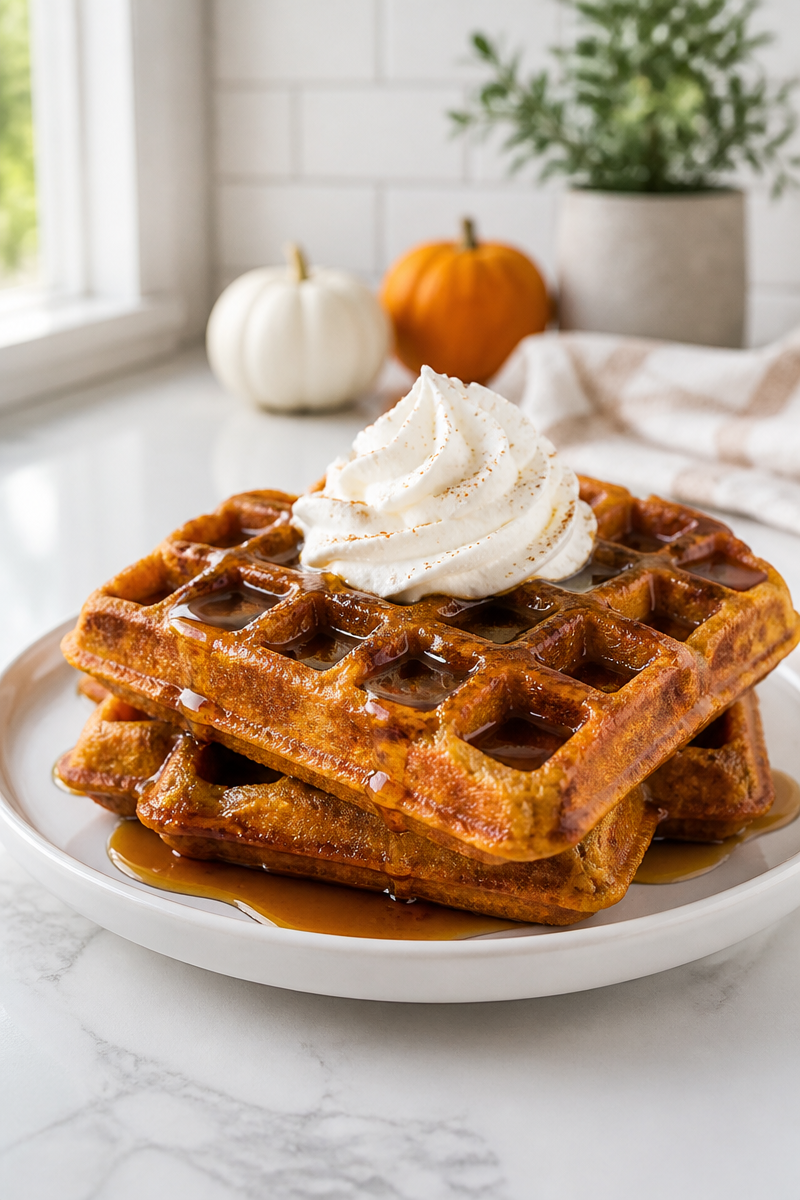 Fluffy Pumpkin Spice Belgian Waffles Fluffy Pumpkin Spice Belgian Waffles