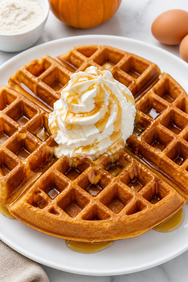 Fluffy Pumpkin Spice Belgian Waffles Fluffy Pumpkin Spice Belgian Waffles