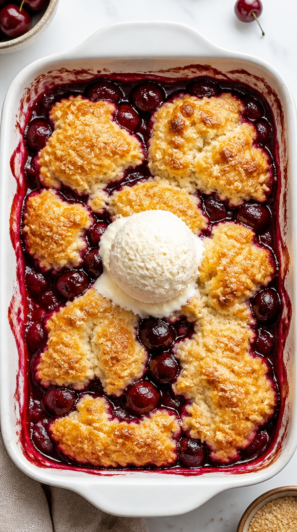 Fresh Cherry Cobbler Dessert Recipe