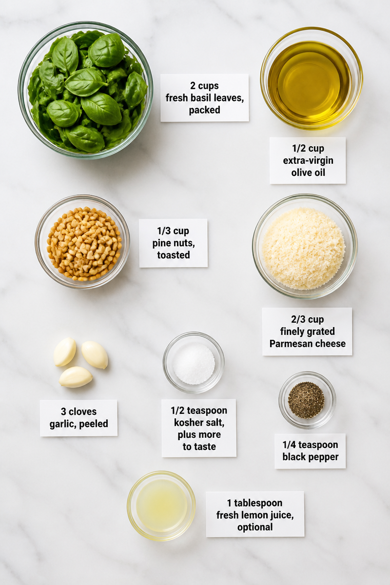 Fresh Homemade Basil Pesto Sauce