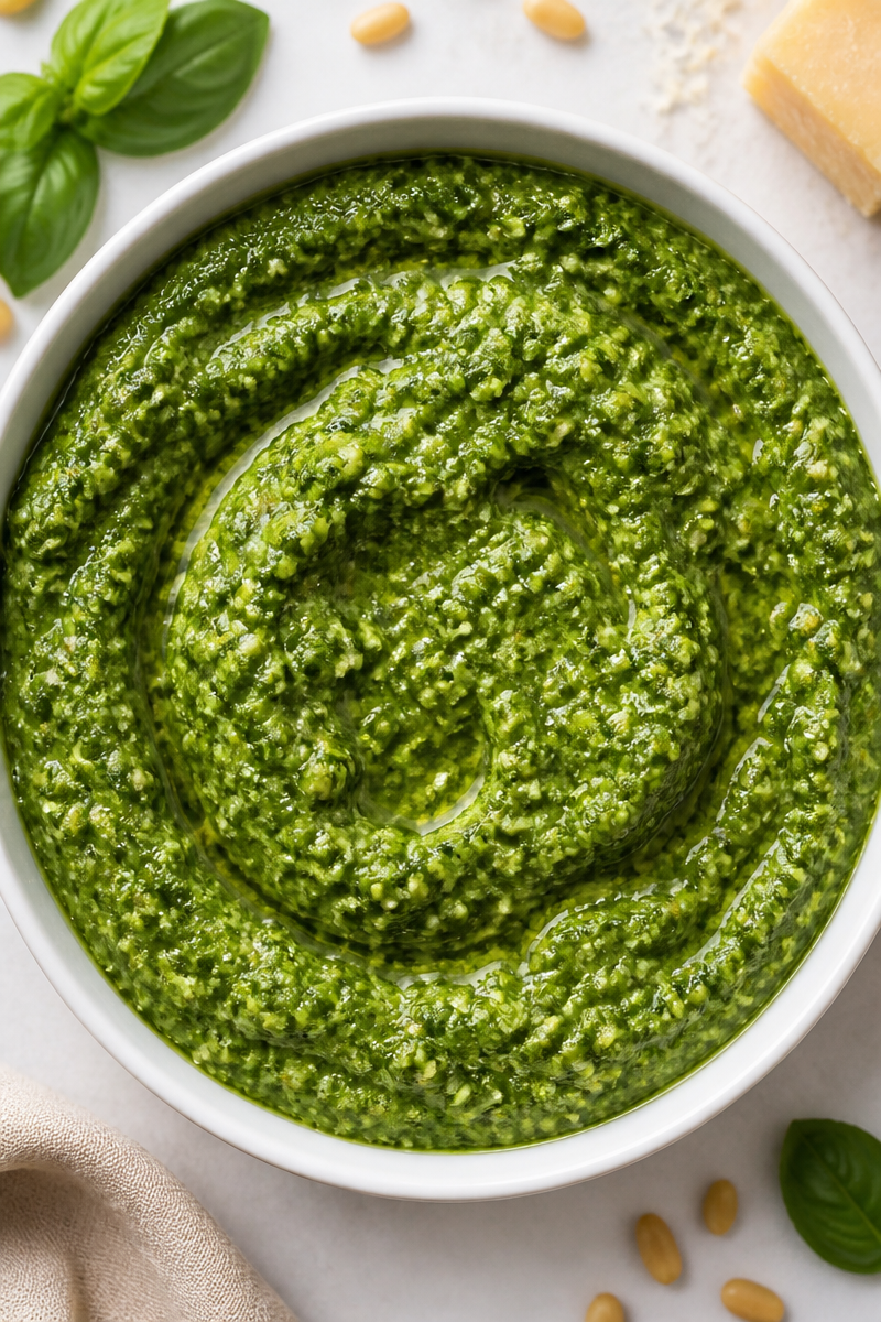 Fresh Homemade Basil Pesto Sauce