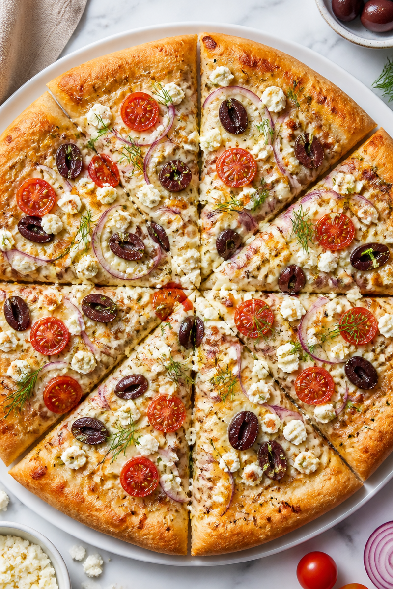 Greek Style Pizza Feta Olive Greek Style Pizza Feta Olive