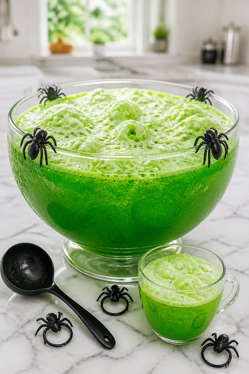 Green Slime Halloween Punch Bowl