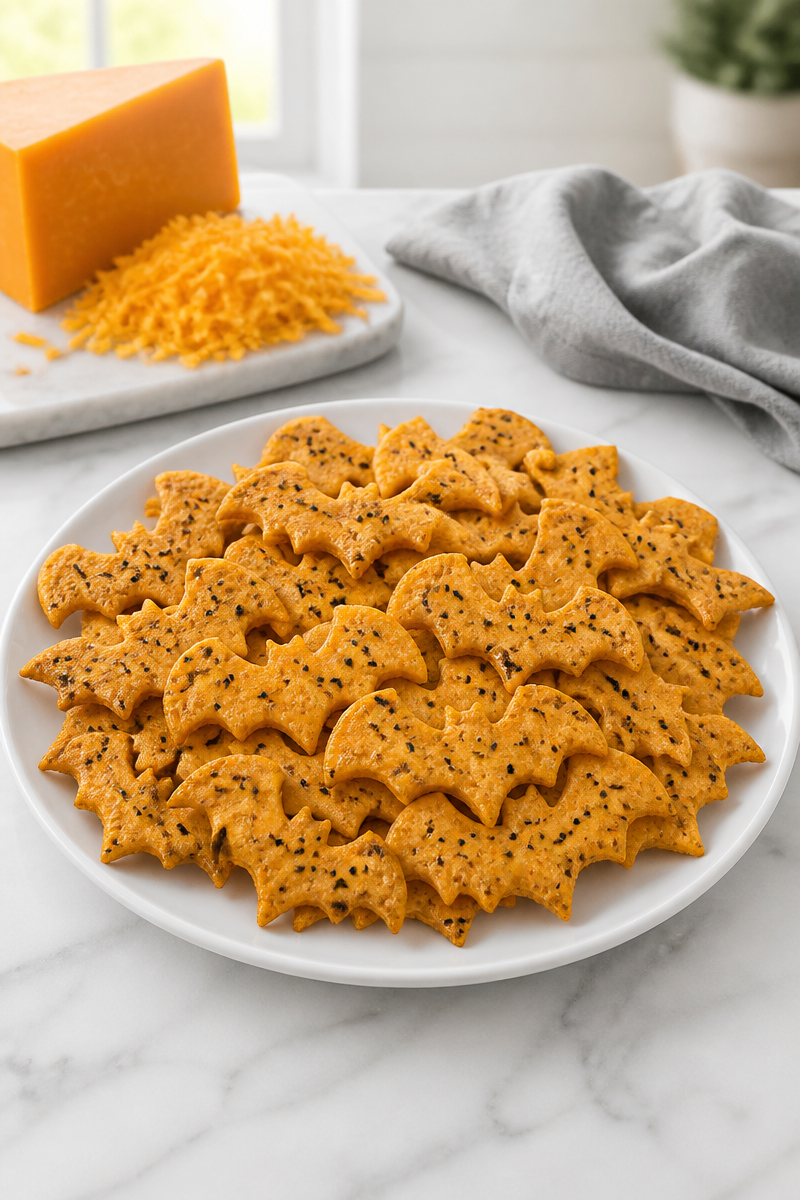 Halloween Bat Wing Cheese Cracker