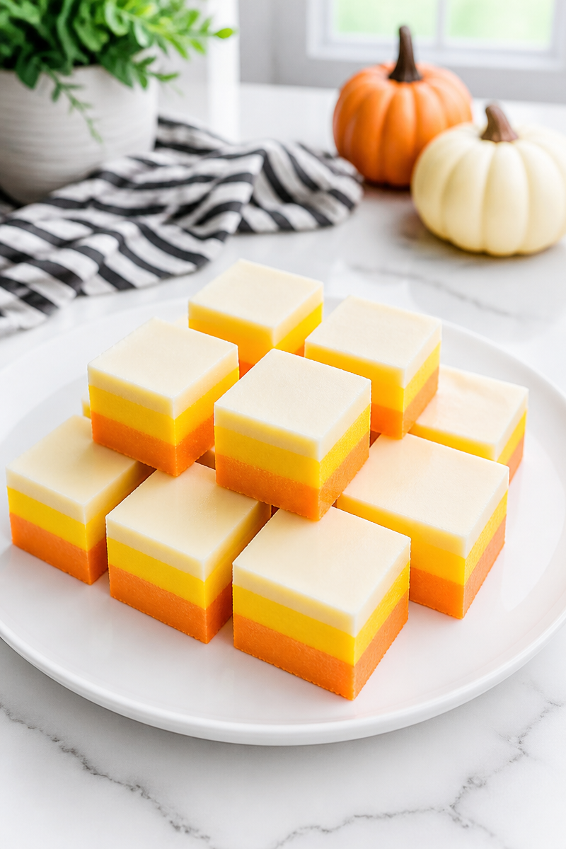 Halloween Candy Corn Fudge Squares Halloween Candy Corn Fudge Squares