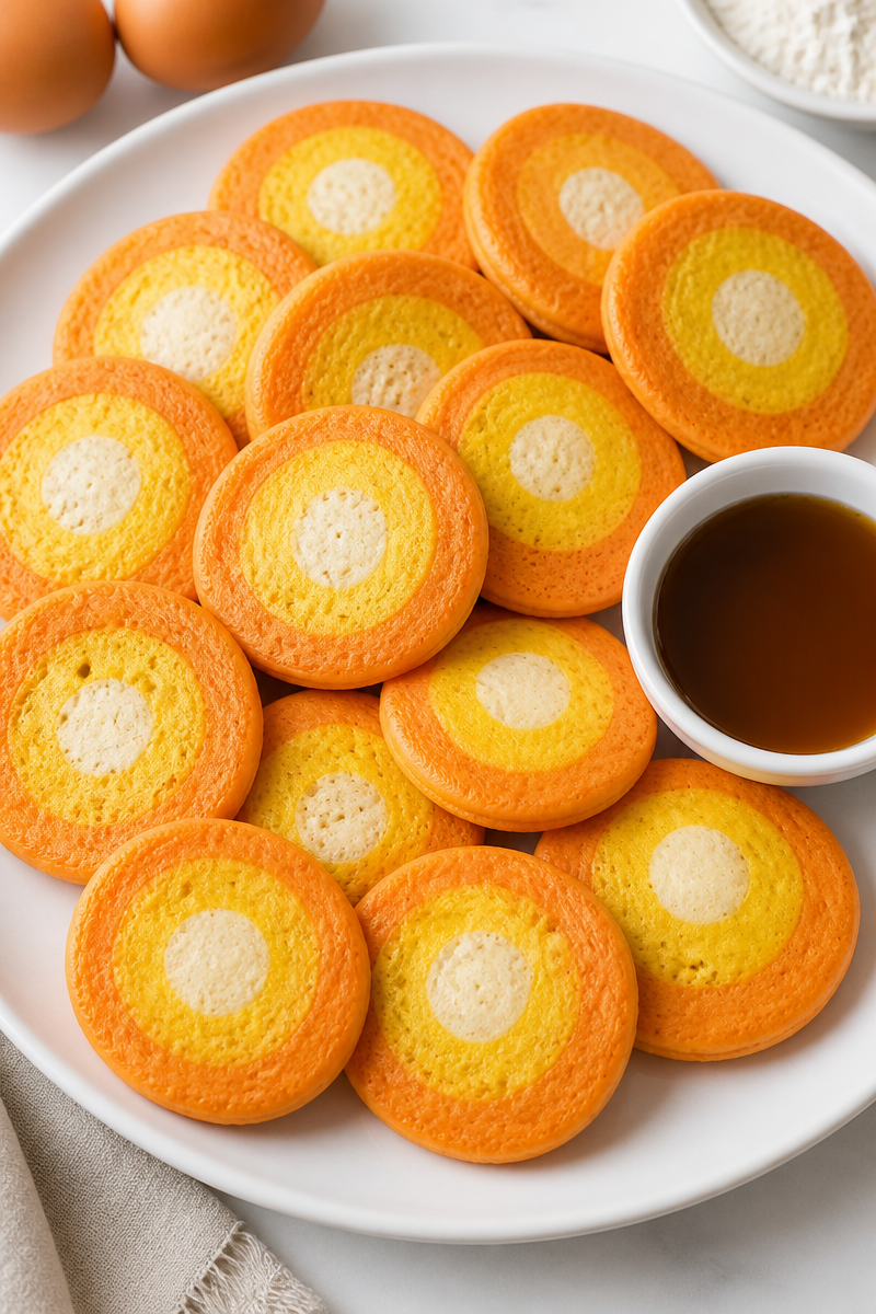 Halloween Candy Corn Pancake Bites Halloween Candy Corn Pancake Bites