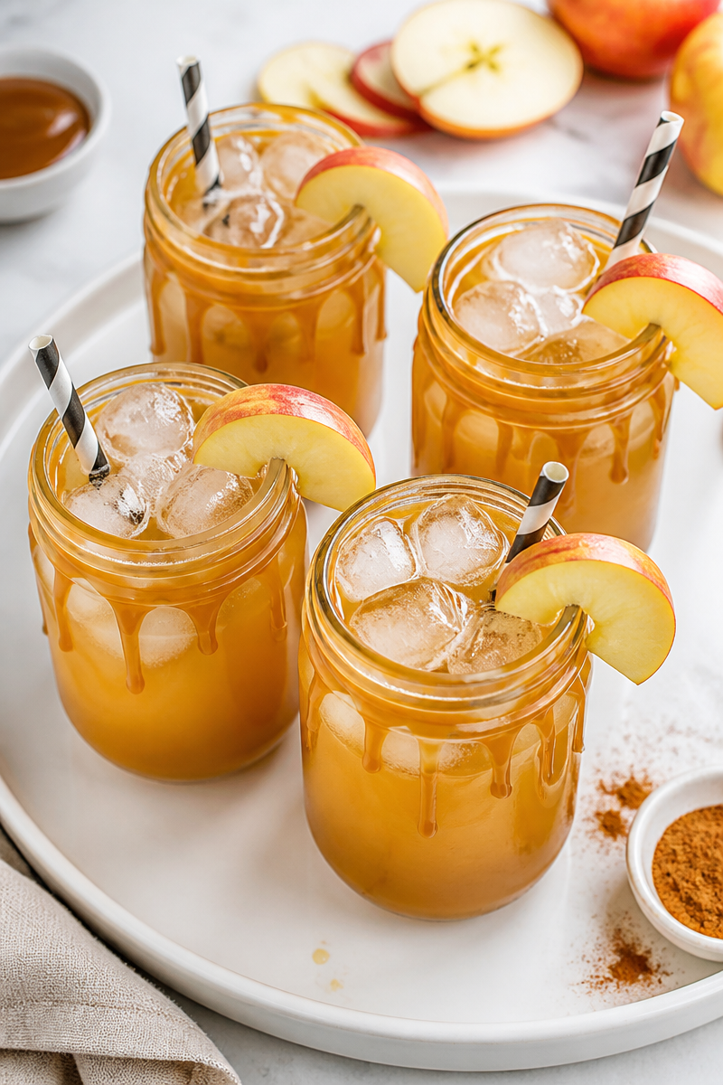 Halloween Caramel Apple Mocktail Drink