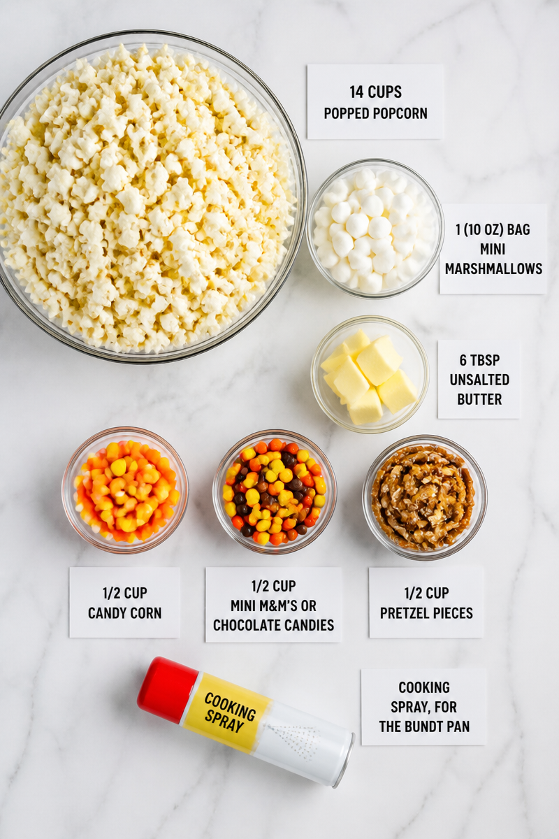 Halloween Caramel Corn Popcorn Cake