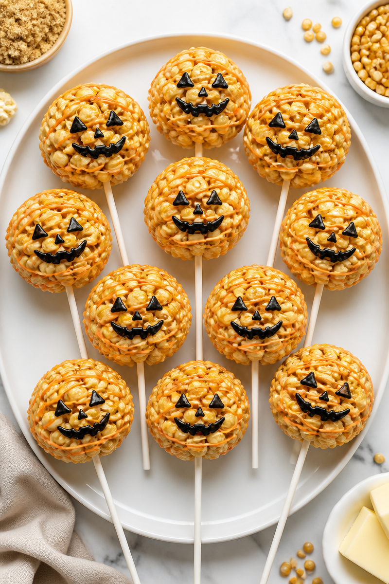 Halloween Caramel Popcorn Ball Treat
