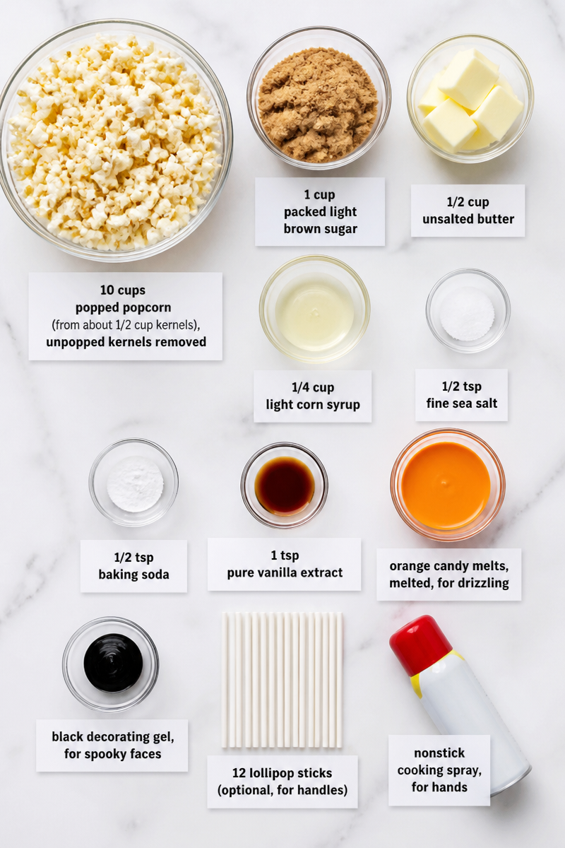 Halloween Caramel Popcorn Ball Treat