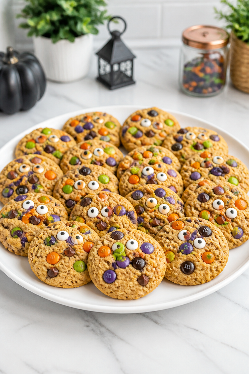 Halloween Monster Cookies With M&Ms Halloween Monster Cookies With M&Ms