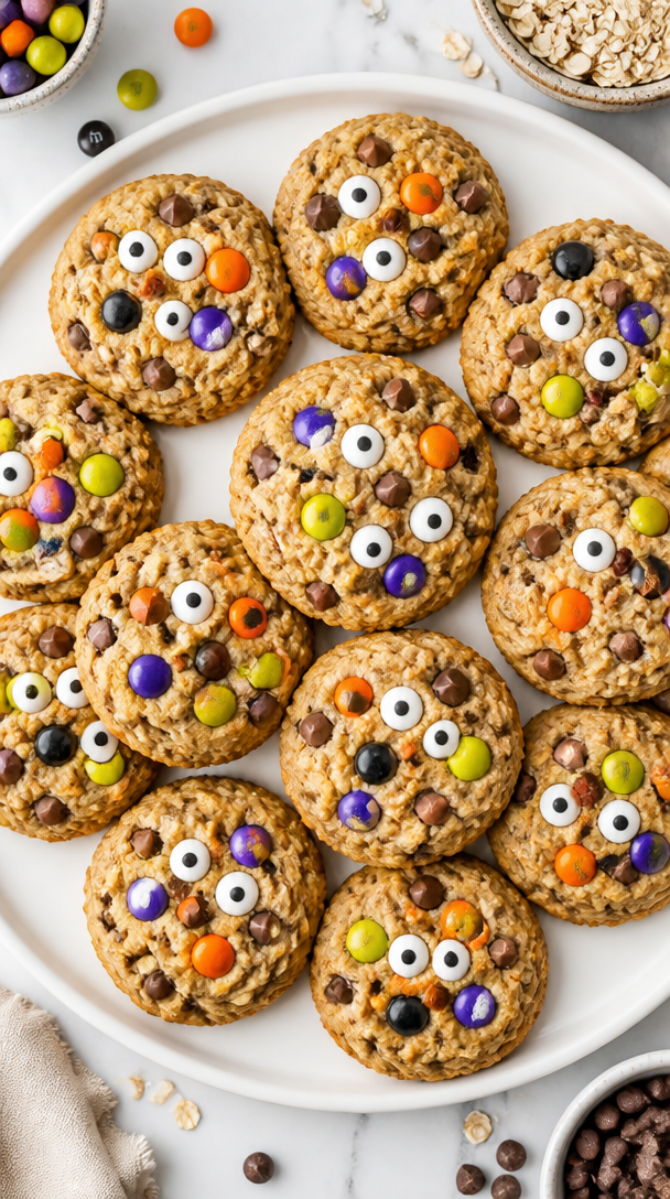 Halloween Monster Cookies With M&Ms Halloween Monster Cookies With M&Ms