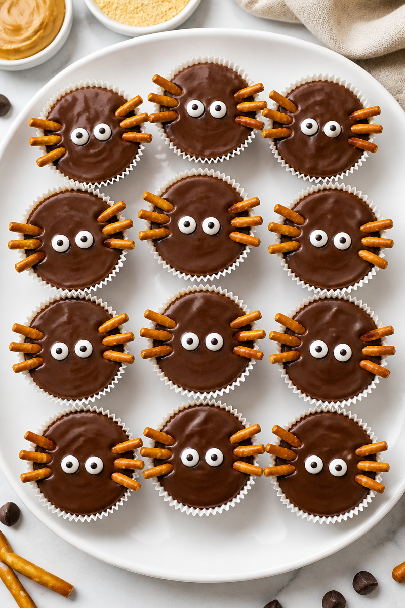 Halloween Peanut Butter Spider Cups Halloween Peanut Butter Spider Cups