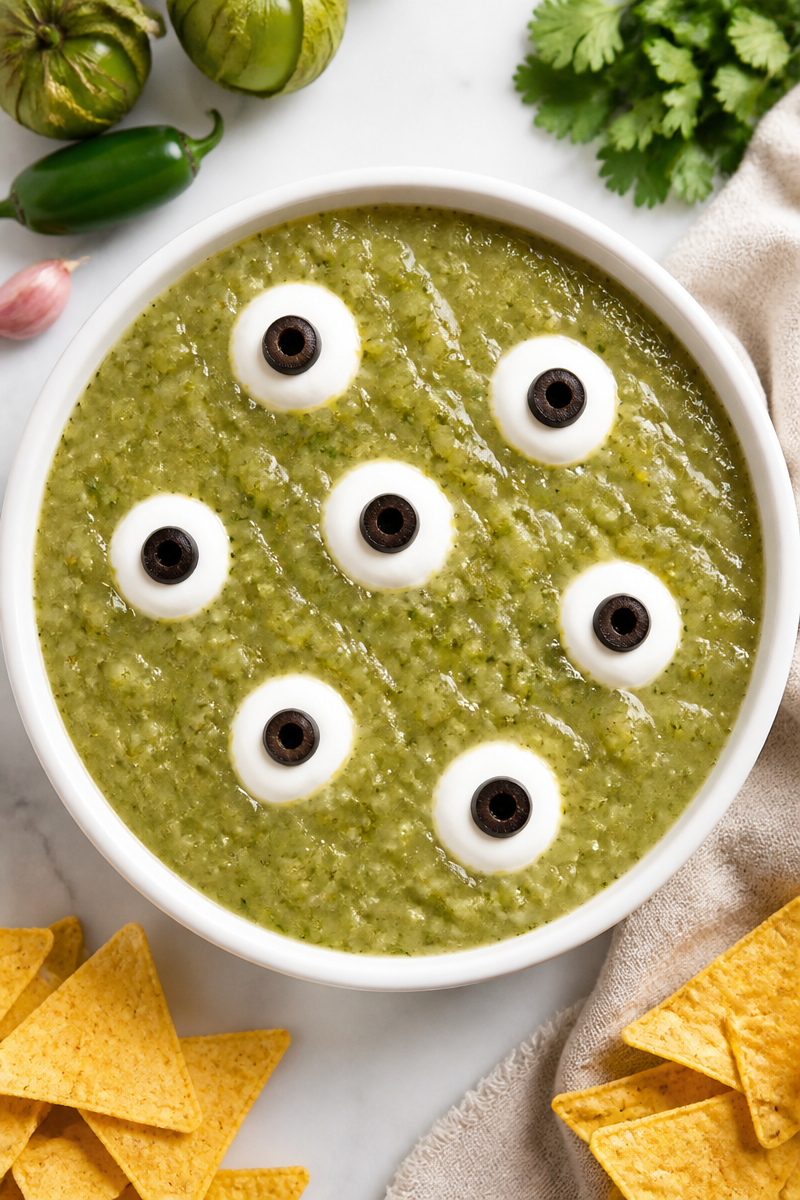 Halloween Salsa Verde Monster Dip