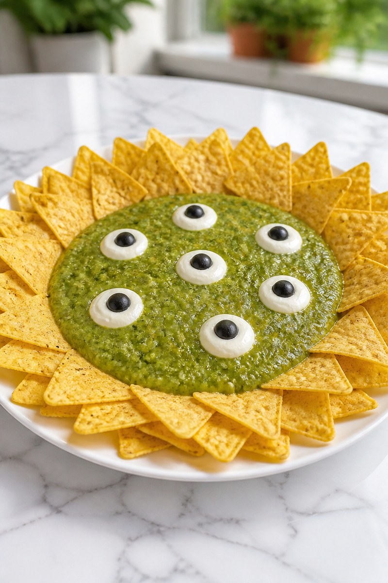 Halloween Salsa Verde Monster Dip