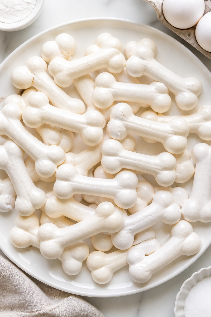 Halloween Skeleton Bone Meringue Cookies