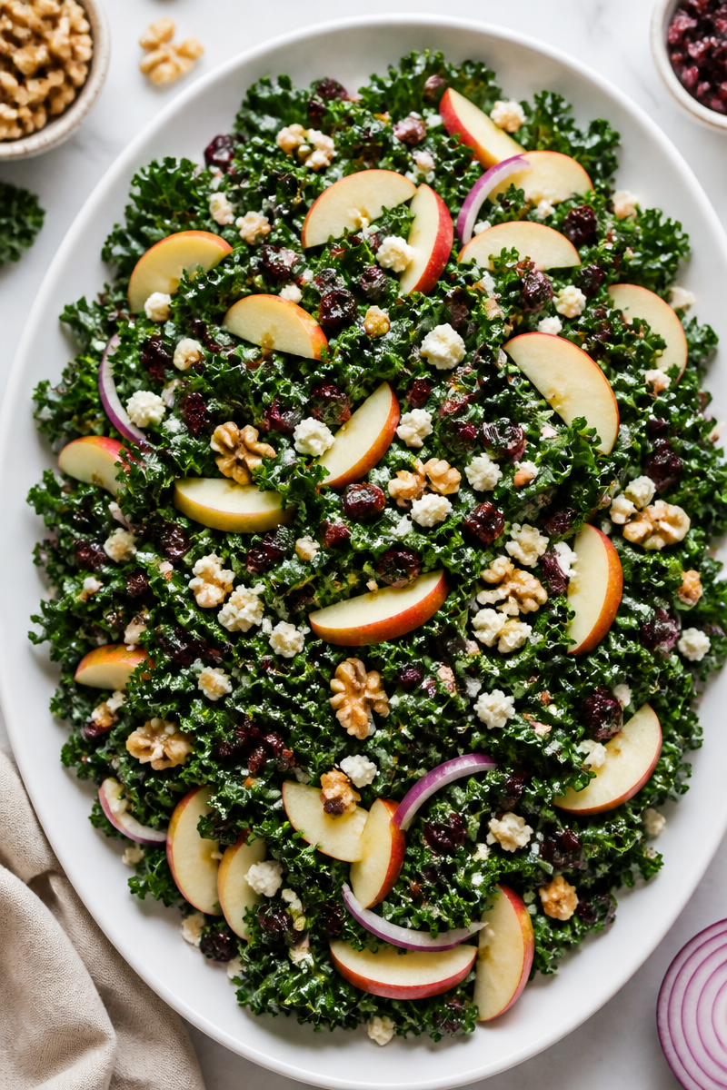 Harvest Kale Apple Walnut Salad