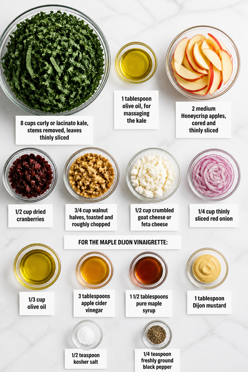 Harvest Kale Apple Walnut Salad