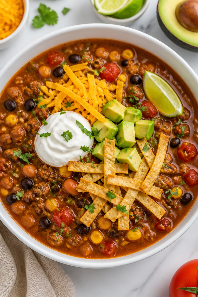 Hearty Beef Taco Soup Recipe Hearty Beef Taco Soup Recipe