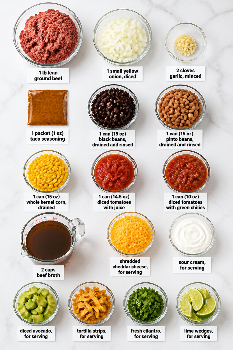 Hearty Beef Taco Soup Recipe Hearty Beef Taco Soup Recipe