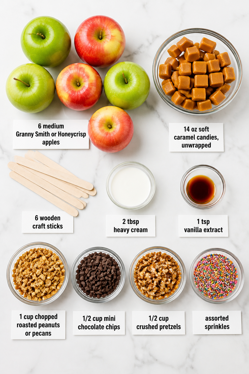 Homemade Caramel Apples With Toppings Homemade Caramel Apples With Toppings