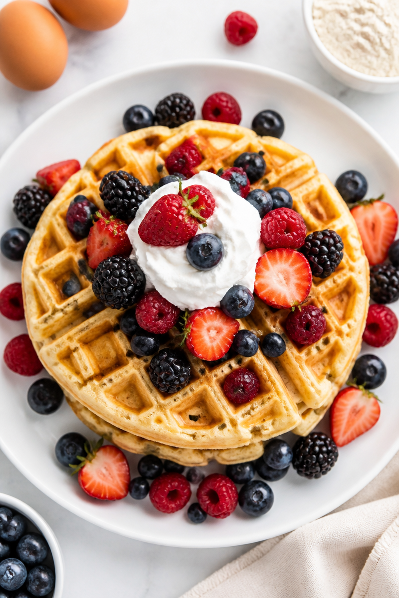 Keto Almond Flour Waffle Berry