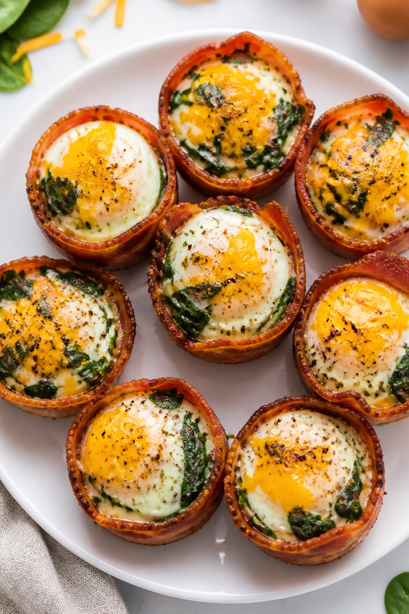 Keto Bacon Egg Cup Spinach Keto Bacon Egg Cup Spinach