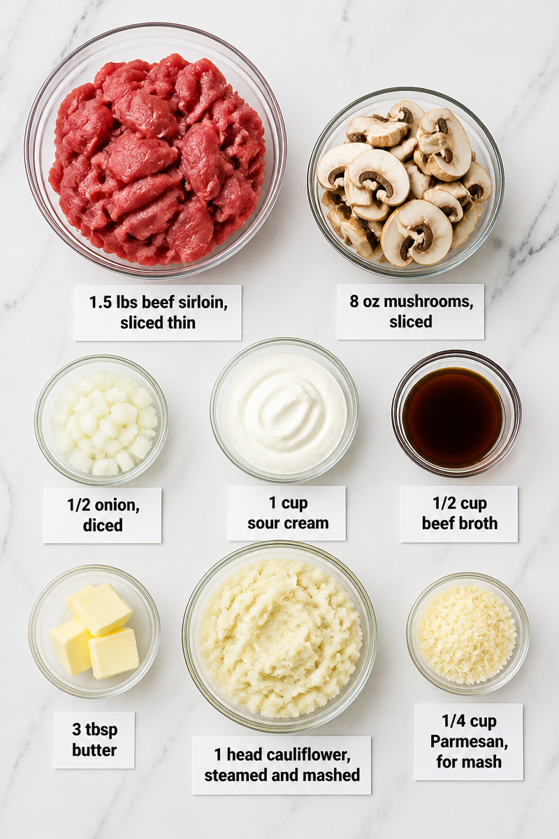 Keto Beef Stroganoff Cauliflower Mash Keto Beef Stroganoff Cauliflower Mash