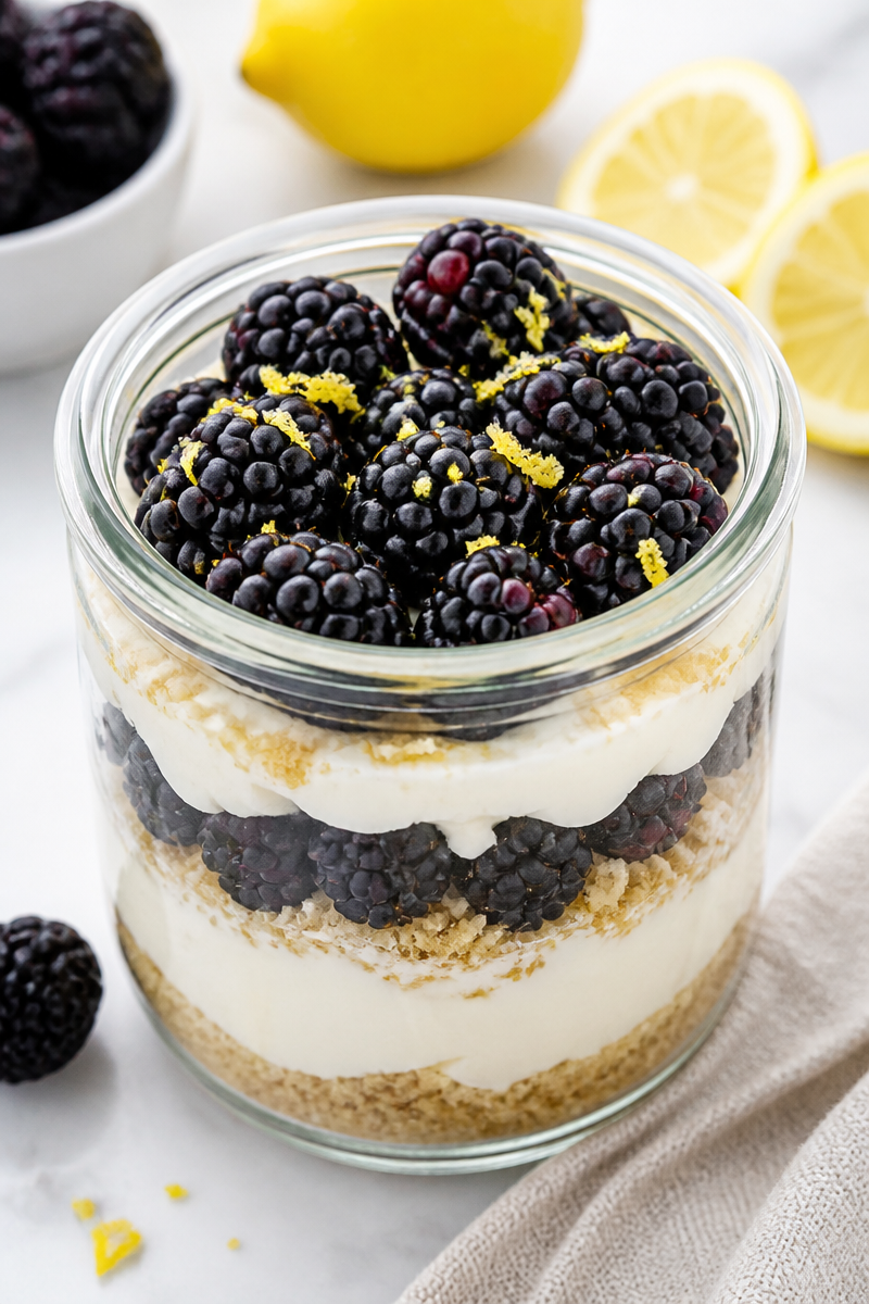 Keto Blackberry Lemon Cheesecake Jar Keto Blackberry Lemon Cheesecake Jar