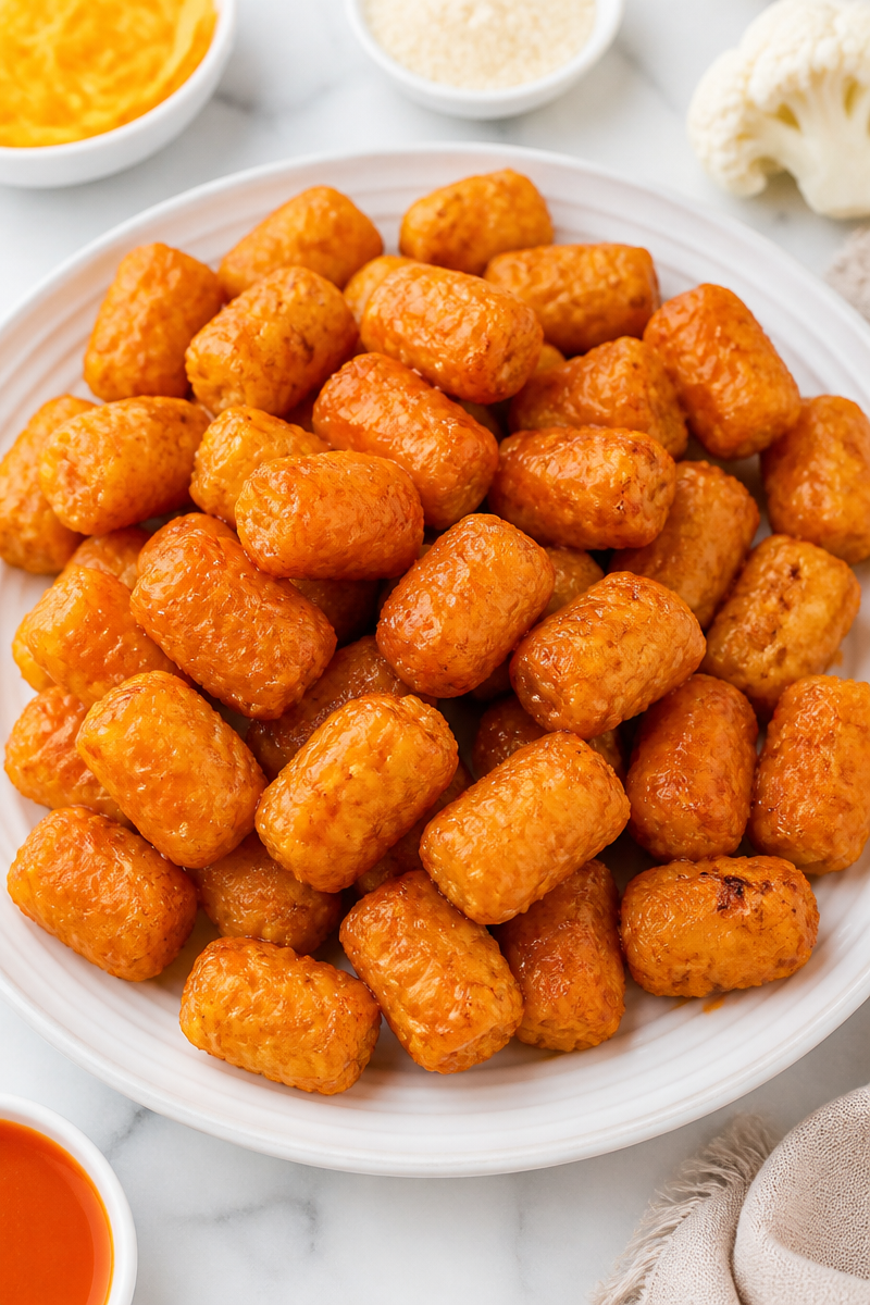 Keto Buffalo Cauliflower Tot Bite Keto Buffalo Cauliflower Tot Bite
