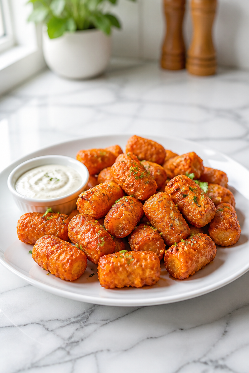 Keto Buffalo Cauliflower Tot Bite Keto Buffalo Cauliflower Tot Bite